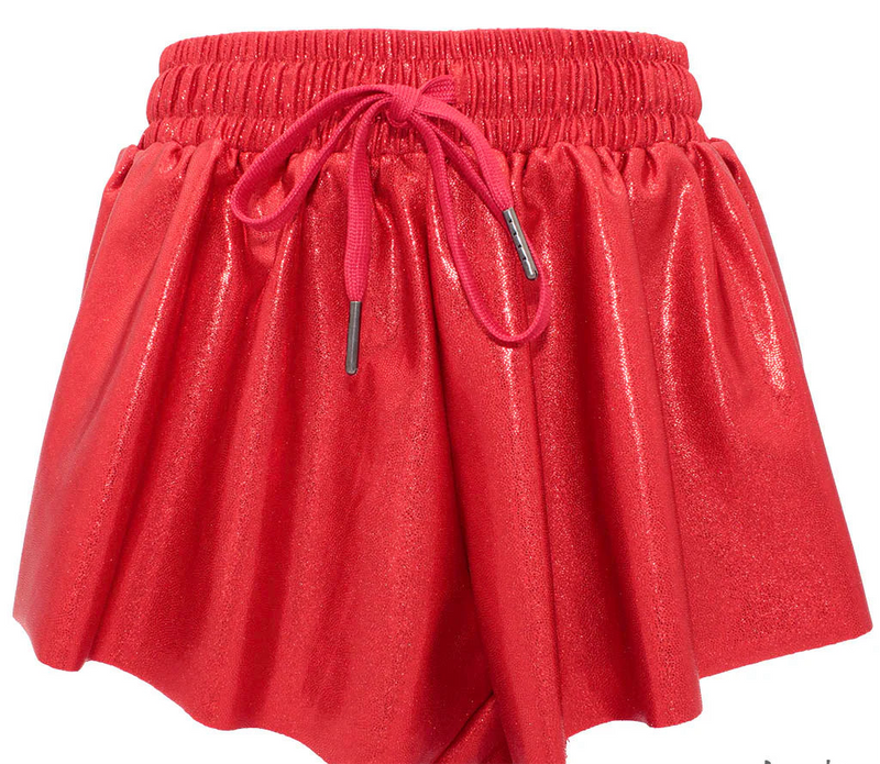 Red Shimmer Butterfly Shorts