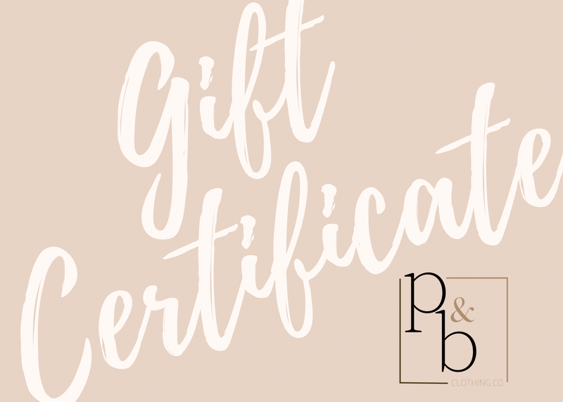 P&B CLOTHING CO. GIFT CARD
